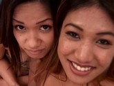 Cute Asian girls sharing a dick