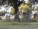 Horny blonde fucking in a cemetery