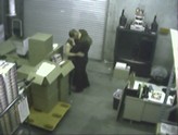 Topless blow job on security cam at work.