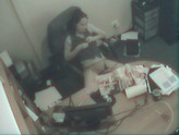 security cam catches a girl looking at porn