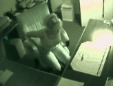 Security Camera Captures Naked Office Girl and Her Dildo
